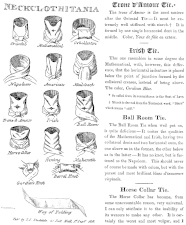 An image from the 1818 Neckclothitania satirizing different cravat knots