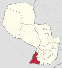 Ñeembucu shown in red