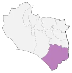 Location of Nehbandan County in South Khorasan province