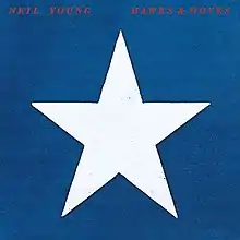 A white five-pointed star on a blue background