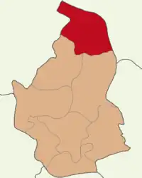 Map showing Kozaklı District in Nevşehir Province