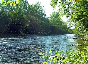 A view of the Neversink River taken in Cuddebackville, New York