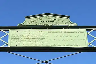 Wrought Iron Bridge Company nameplate