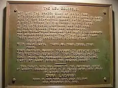 Bronze plaque inside the Statue of Liberty with the text of the poem