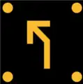 (R4-5ALT) Only traffic using the next exit may use the below lane (Used on motorways where variable lane control is used.)