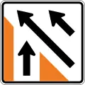 (TW-10) Lane management (lane joining traffic from the right)