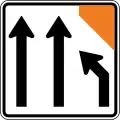 (TW-7.1) Lane management (three lanes, right lane merges)