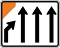 (TW-7.2B) Lane management (four lanes, left lane merges)