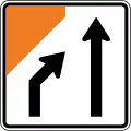 (TW-7) Lane management (two lanes, left lane merges)