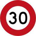 (R1-1) 30 km/h speed limit (Used until 2016)