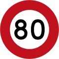 (R1-1) 80 km/h speed limit (Used until 2016)