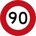 (R1-1) 90 km/h speed limit (Used until 2016)