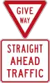 Give way - Straight ahead traffic