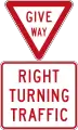 Give way - Right turning traffic