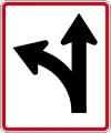 (R4-3) This Lane May Proceed Straight or Turn Left