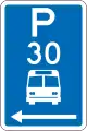 (R6-53.2.1) Bus Parking: Time Limit (on the left of this sign)