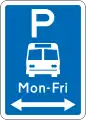 '(R6-53.2.2) Bus Parking: Non-standard Hours' (on both sides of this sign)