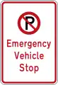 (R6-79) No Parking: Emergency Vehicle Stop