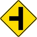 (W11-4.1/PW-11.1) Uncontrolled side road junction on left