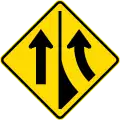 (W11-7) Lane gain on right