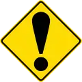 (W14-8) Attention: Other Dangers! (never used alone, a supplementary plate will explain the danger) (1987–2016)