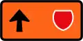 (TW-22) Detour - follow state highway shield (straight ahead, left-hand)