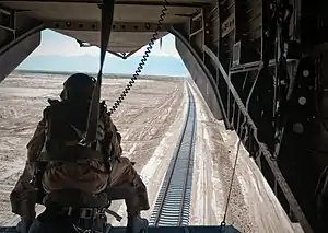 Afghan railroad under guard