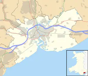 A map of South Wales, centred on the city of Newport