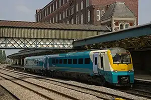 A train at Newport station