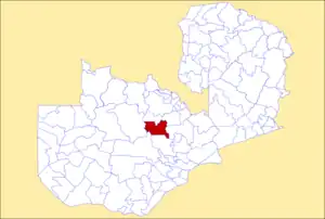 District location in Zambia