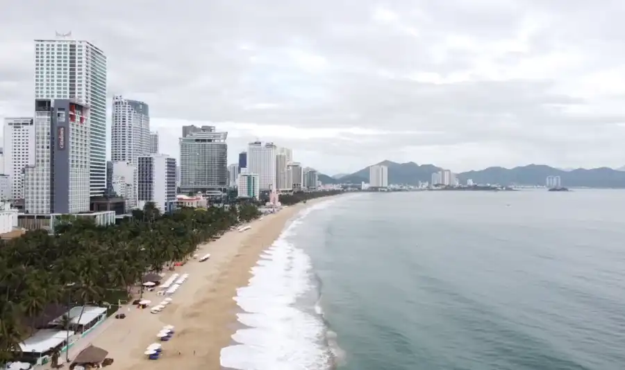 Skyline alongside Nha Trang Beach