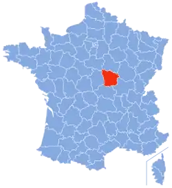 Location of Nièvre in France