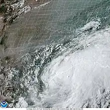 Nicholas shortly before landfall in Texas on September 13.