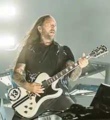 Engelin with In Flames in 2018