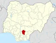 Map of Nigeria highlighting Enugu State