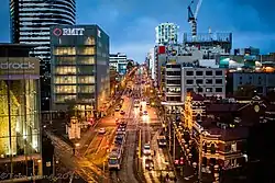 RMIT Design Hub on the left