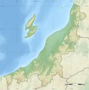 Map showing the location of Kiyotsu Gorge