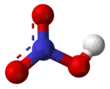 Ball-and-stick model of nitric acid