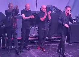 Nitzer Ebb Concert in Los Angeles, October 2019. Left to Right: David Gooday, Simon Granger, Bon Harris and Douglas McCarthy