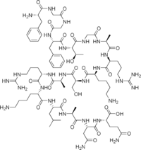 Chemical structure of nociceptin.