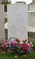 Noel Chavasse's headstone in Brandhoek New Military Cemetery