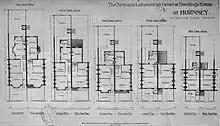 Floor plans for the five classes of house built in Noel Park