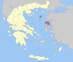 Lemnos and Lesbos within Greece