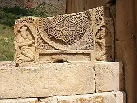 Broken khachkar to the left of Astvatsatsin church