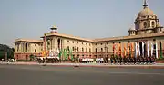 North Block of the Secretariat Building seen from Rajpath