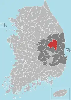 Location in South Korea