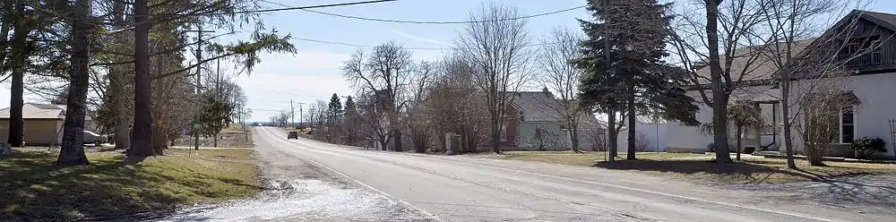 Looking south on County Road 21 in North Woolwich