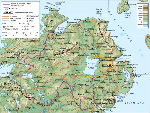 Image 9A relief map of Northern Ireland