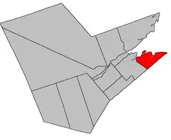 Location within Northumberland County, New Brunswick