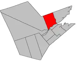 Location within Northumberland County, New Brunswick